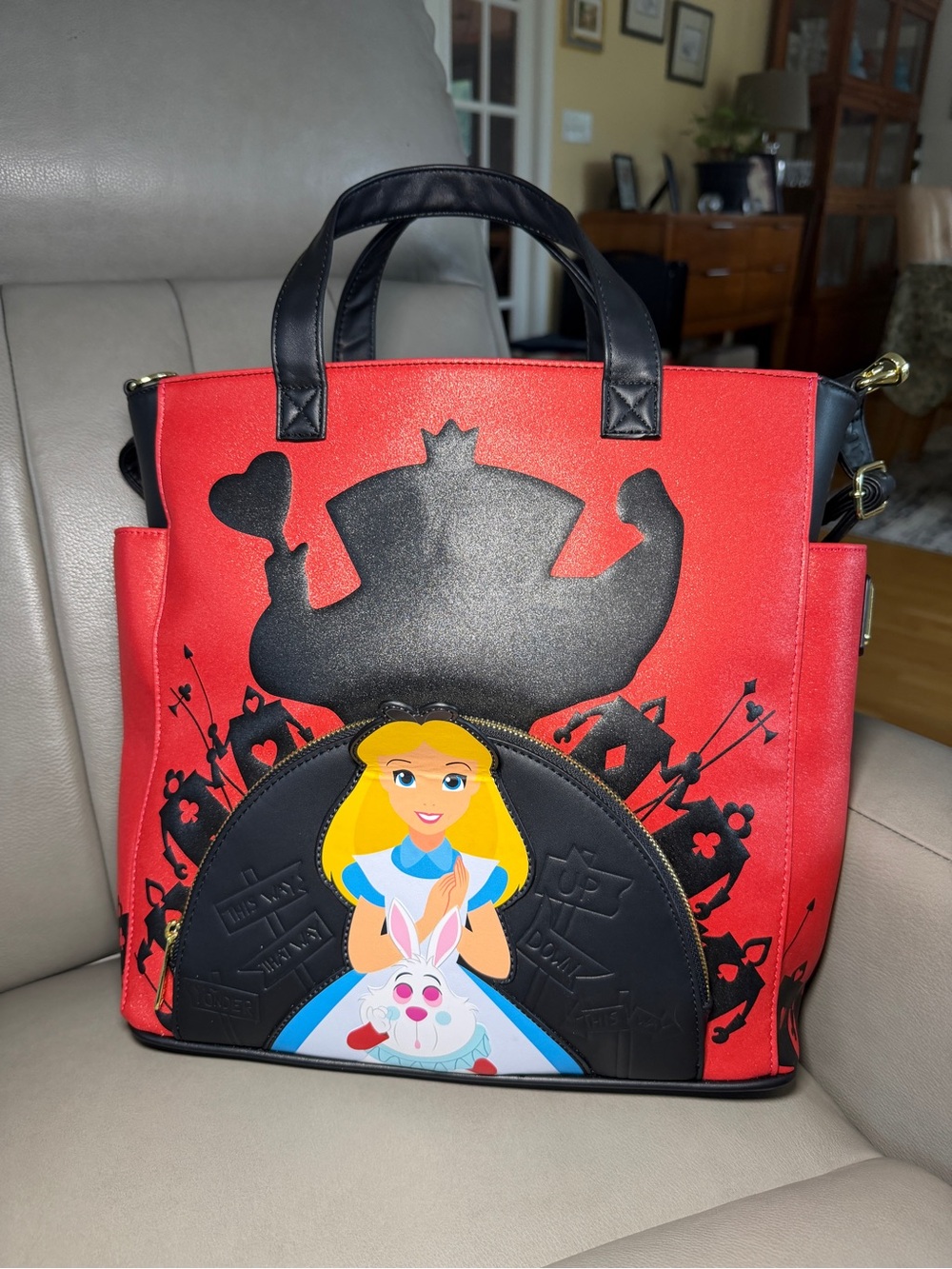 Loungefly RARE Disney Alice in Wonderland Convertible Backpack/Tote Bag Like New